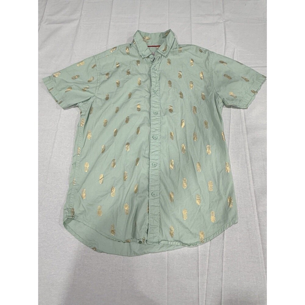 Drill Clothing Company Green Pineapple Button Down Shirt Size M